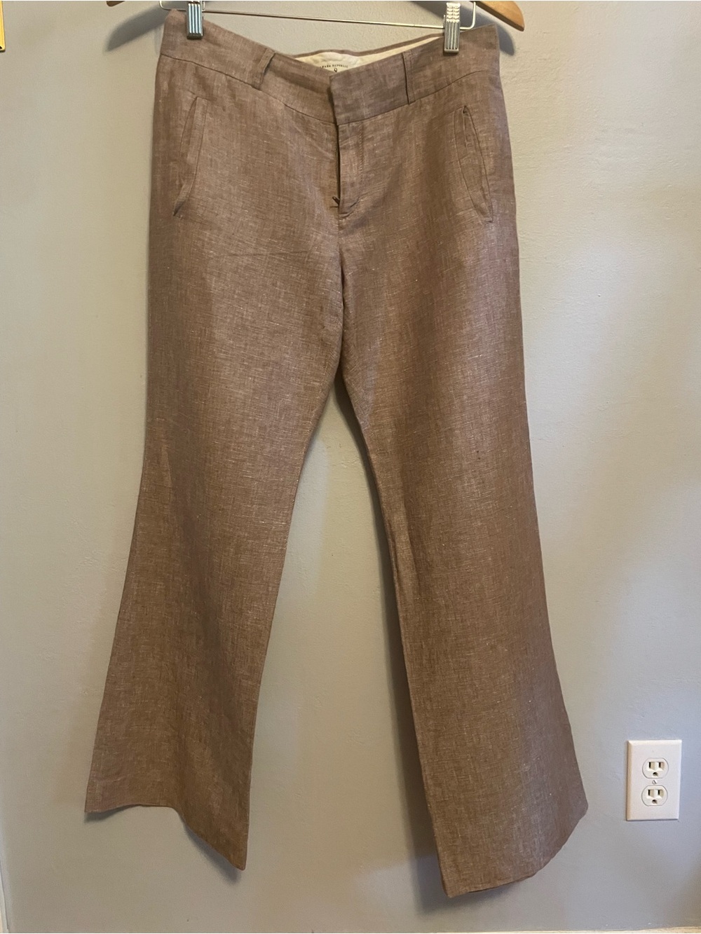 Banana Republic Brown Linen-Blend Dress Pants